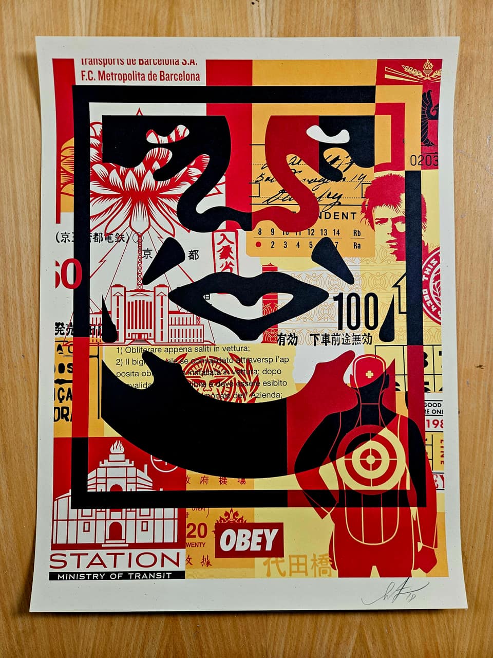 Shepard Fairey / OBEY, OBEY 3 Face Collage — set of three.