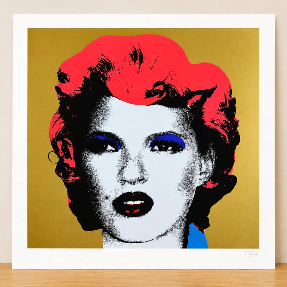 West Country Prince after Banksy, Kate Moss Gold Red.