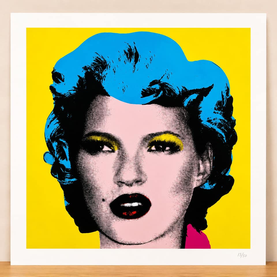 West Country Prince after Banksy, Kate Moss Yellow Blue.